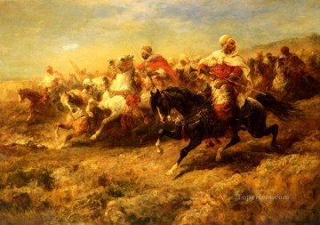 Arabe Horsemen Arabe Adolf Schreyer Peinture à l'huile
